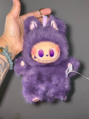 Lafufu Purple Dragon with Silver Detail plush pendant